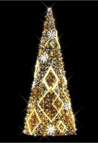 Blachere - Décor QUADRI TREE  SAPIN QUADRILLE BLANC CHAUD RECYPRINT LED