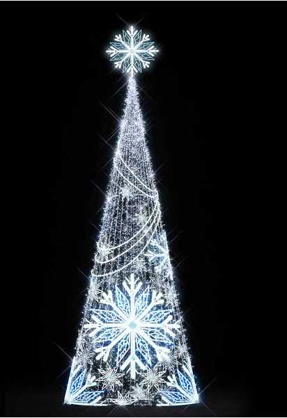 Blachere - Décor CELESTE SAPIN FLOCON BLANC PUR RECYPRINT LED