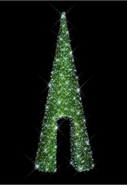 Blachere - Décor SAPIN CONIQUE PASSANT- H: 8m - W+F Pré illuminé led blanc pur et flash