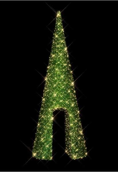 Blachere - Décor SAPIN CONIQUE PASSANT- H: 8m -WW+F Pré illuminé led blanc chaud et flash