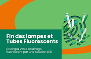 empreinte verte avec lampes et tubes fluorescents