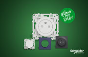 Produits Odace Schneider Electric sur fond vert