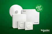 Produits wiser Schneider Electric sur fond vert