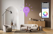 Gestion de l'éclairage d'un salon via smartphone et la solution céliane with netatmo de Legrand